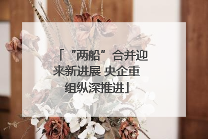 “两船”合并迎来新进展 央企重组纵深推进