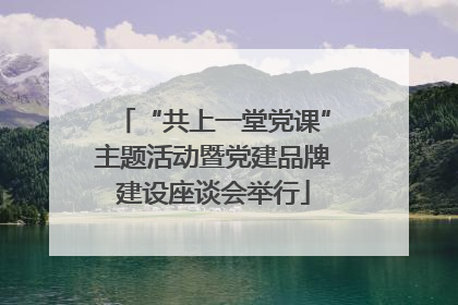 “共上一堂党课”主题活动暨党建品牌建设座谈会举行