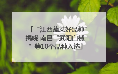 “江西蔬菜好品种”揭晓 南昌“武阳白椒”等10个品种入选