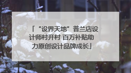 “设界天地”普兰店设计师村开村 百万补贴助力原创设计品牌成长