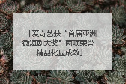 爱奇艺获“首届亚洲微短剧大奖”两项荣誉 精品化显成效