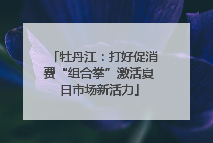 牡丹江：打好促消费“组合拳”激活夏日市场新活力