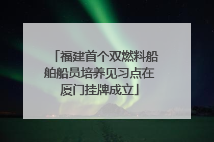 福建首个双燃料船舶船员培养见习点在厦门挂牌成立