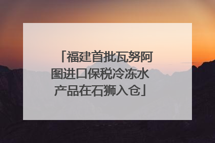 福建首批瓦努阿图进口保税冷冻水产品在石狮入仓