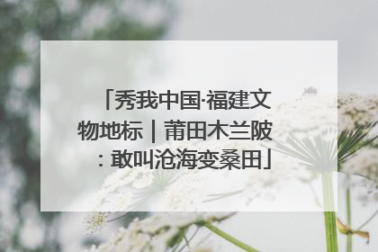 秀我中国·福建文物地标｜莆田木兰陂：敢叫沧海变桑田