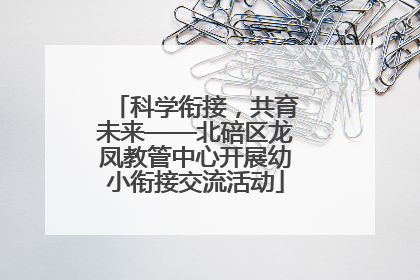 科学衔接，共育未来——北碚区龙凤教管中心开展幼小衔接交流活动