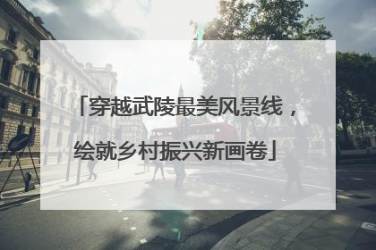 穿越武陵最美风景线，绘就乡村振兴新画卷