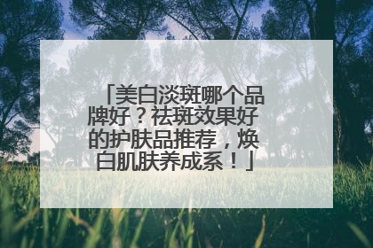 美白淡斑哪个品牌好？祛斑效果好的护肤品推荐，焕白肌肤养成系！