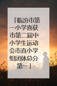 临汾市第一小学喜获市第二届中小学生运动会市直小学组团体总分第一