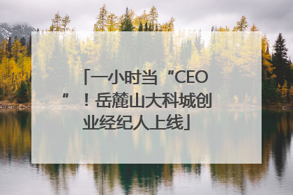 一小时当“CEO”！岳麓山大科城创业经纪人上线