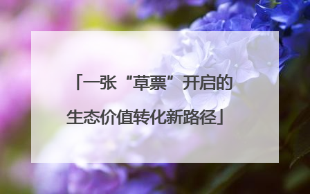 一张“草票”开启的生态价值转化新路径