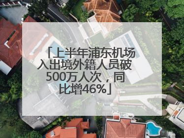 上半年浦东机场入出境外籍人员破500万人次，同比增46%