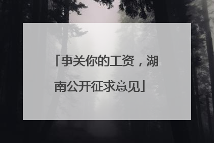 事关你的工资，湖南公开征求意见