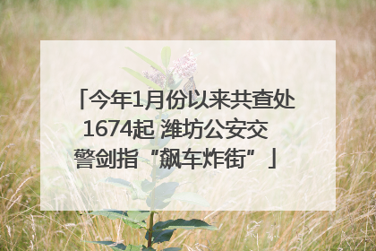 今年1月份以来共查处1674起 潍坊公安交警剑指“飙车炸街”