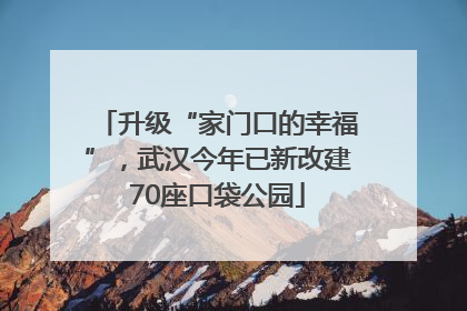 升级“家门口的幸福”，武汉今年已新改建70座口袋公园