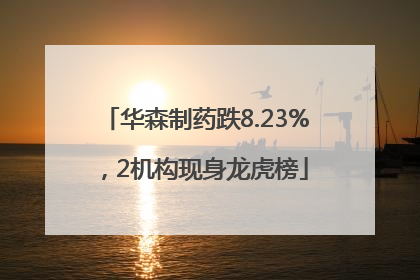 华森制药跌8.23%，2机构现身龙虎榜