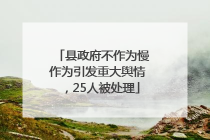 县政府不作为慢作为引发重大舆情，25人被处理