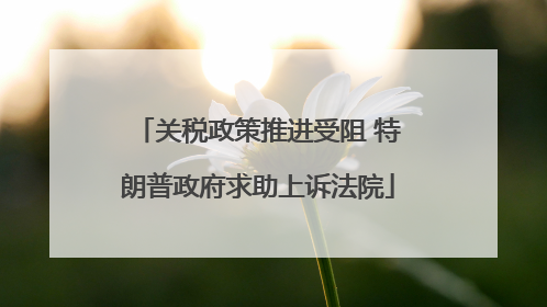 关税政策推进受阻 特朗普政府求助上诉法院