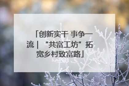 创新实干 事争一流｜“共富工坊”拓宽乡村致富路