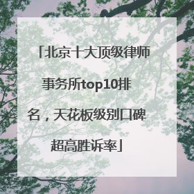 北京十大顶级律师事务所top10排名，天花板级别口碑超高胜诉率