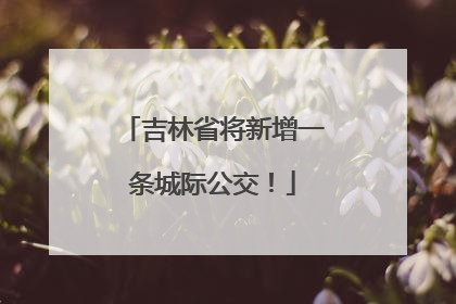 吉林省将新增一条城际公交！