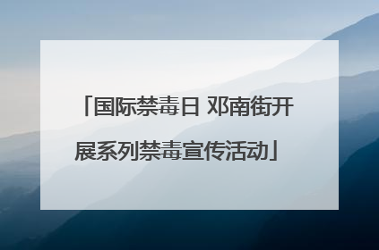 国际禁毒日 邓南街开展系列禁毒宣传活动