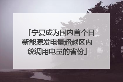 宁夏成为国内首个日新能源发电量超越区内统调用电量的省份