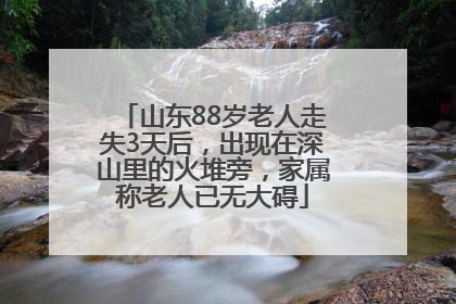 山东88岁老人走失3天后，出现在深山里的火堆旁，家属称老人已无大碍