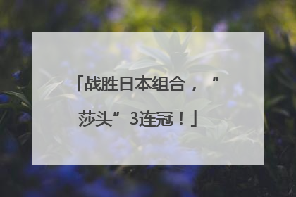 战胜日本组合，“莎头”3连冠！