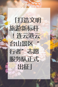 打造文明旅游新标杆！连云港云台山景区“行者”志愿服务队正式出征