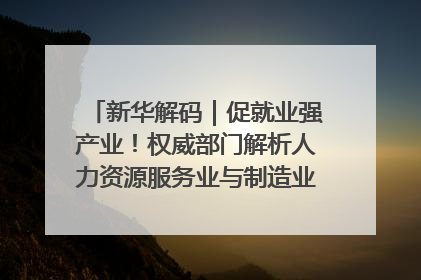 新华解码｜促就业强产业！权威部门解析人力资源服务业与制造业融合发展试点