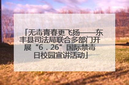 无毒青春更飞扬——东丰县司法局联合多部门开展“6．26”国际禁毒日校园宣讲活动