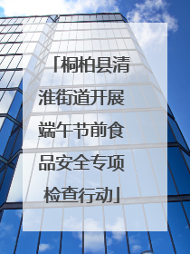 桐柏县清淮街道开展端午节前食品安全专项检查行动