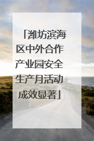 潍坊滨海区中外合作产业园安全生产月活动成效显著