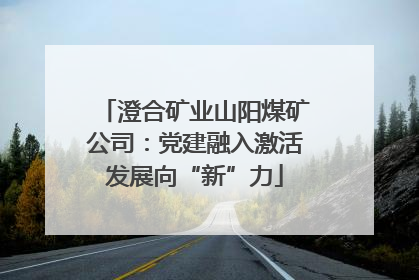 澄合矿业山阳煤矿公司：党建融入激活发展向“新”力
