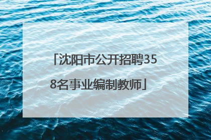 沈阳市公开招聘358名事业编制教师