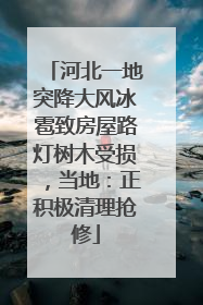 河北一地突降大风冰雹致房屋路灯树木受损，当地：正积极清理抢修