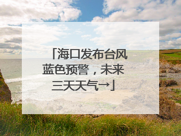 海口发布台风蓝色预警，未来三天天气→