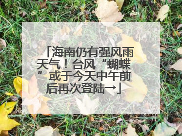 海南仍有强风雨天气！台风“蝴蝶”或于今天中午前后再次登陆→