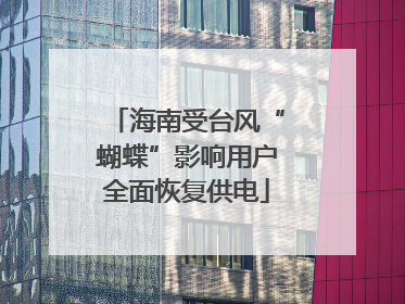 海南受台风“蝴蝶”影响用户全面恢复供电