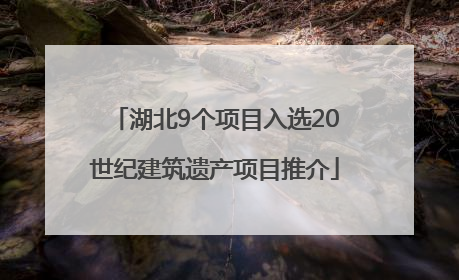 湖北9个项目入选20世纪建筑遗产项目推介