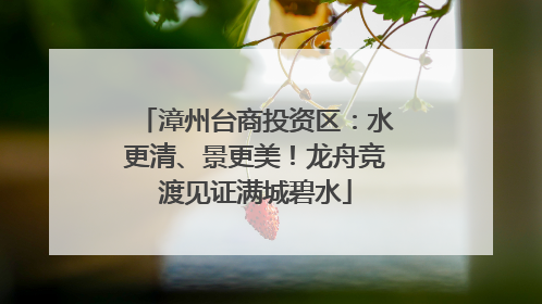 漳州台商投资区：水更清、景更美！龙舟竞渡见证满城碧水