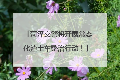 菏泽交警将开展常态化渣土车整治行动！