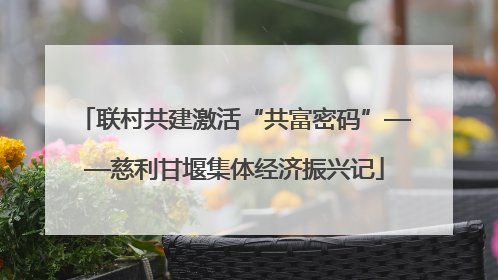 联村共建激活“共富密码”——慈利甘堰集体经济振兴记