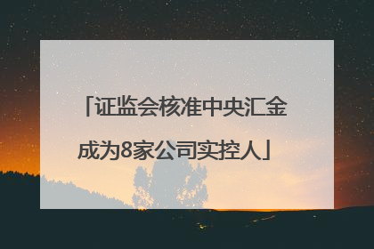 证监会核准中央汇金成为8家公司实控人