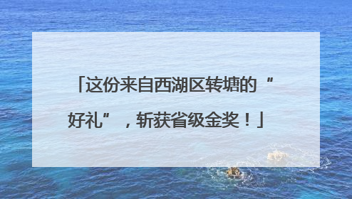 这份来自西湖区转塘的“好礼”，斩获省级金奖！