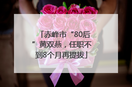 赤峰市“80后”黄双燕，任职不到8个月再提拔