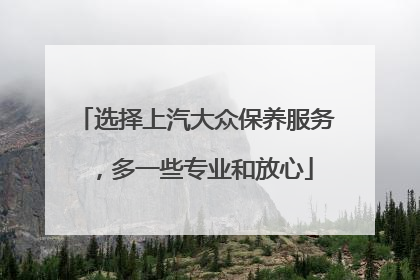 选择上汽大众保养服务，多一些专业和放心