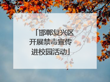 邯郸复兴区开展禁毒宣传进校园活动