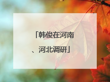 韩俊在河南、河北调研